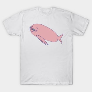 Smiling Pink Kawaii Seal T-Shirt